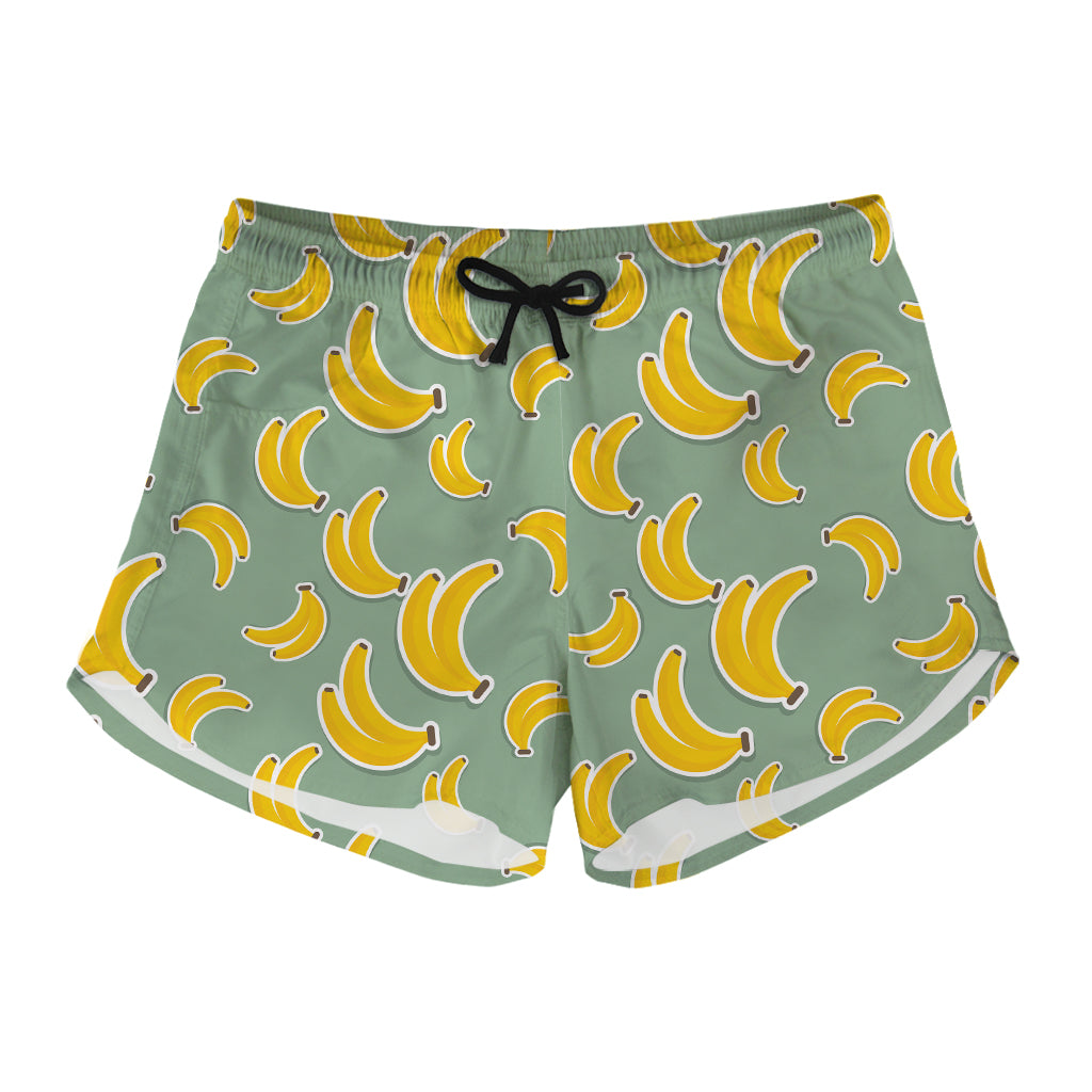 Cute Banana Pattern Print Women's Shorts