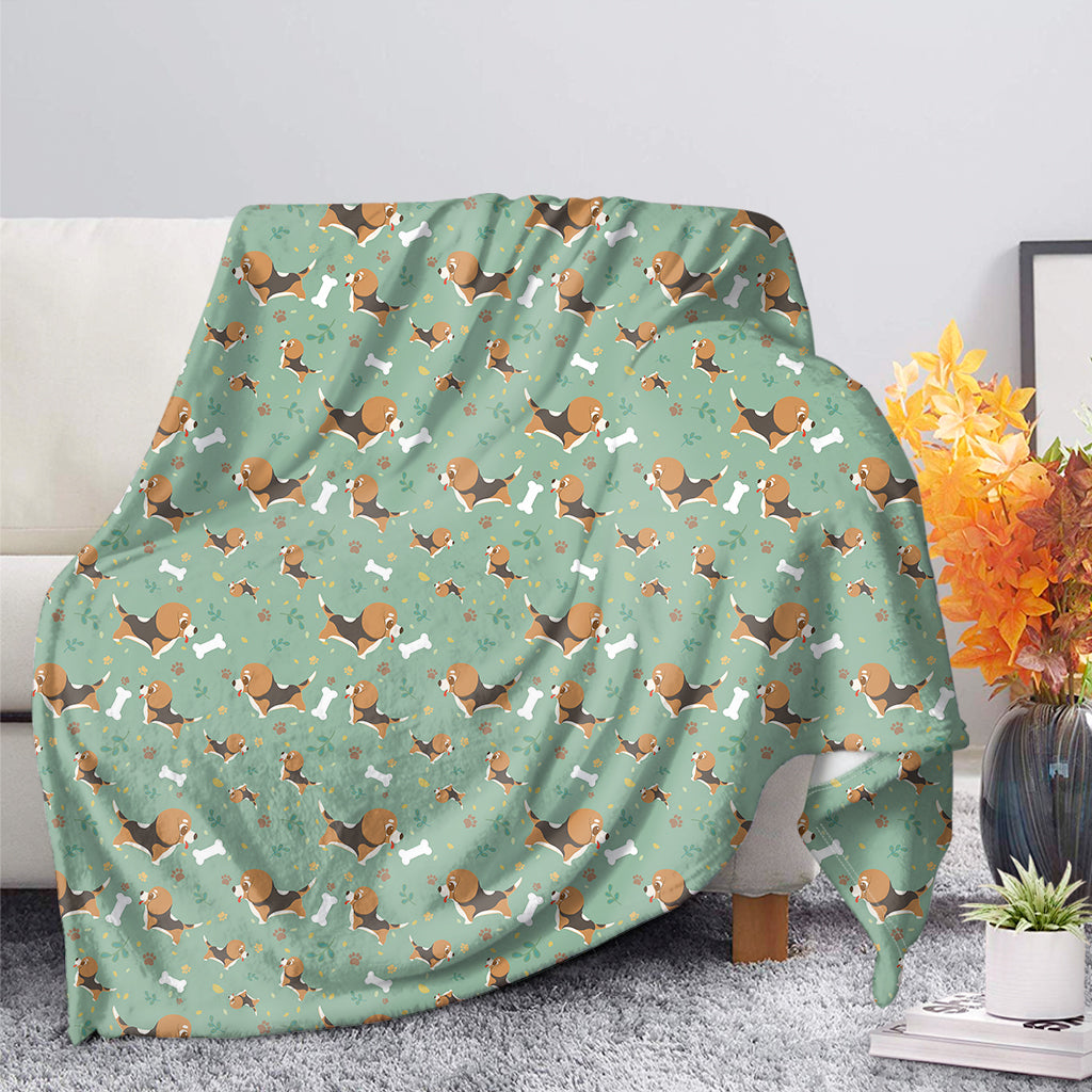 Cute Beagle Puppy Pattern Print Blanket