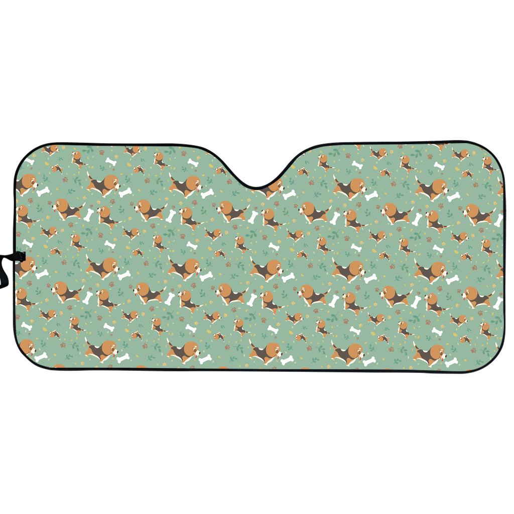 Cute Beagle Puppy Pattern Print Car Sun Shade