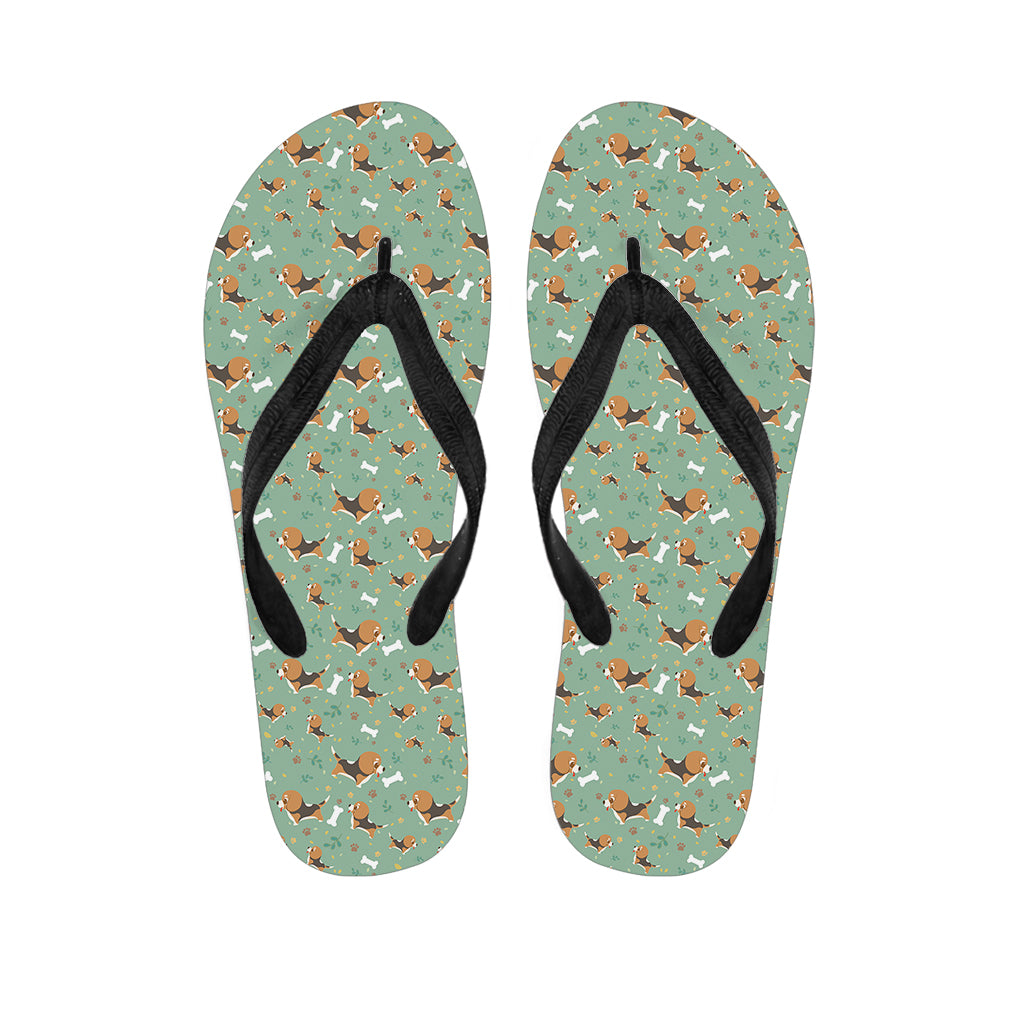 Cute Beagle Puppy Pattern Print Flip Flops