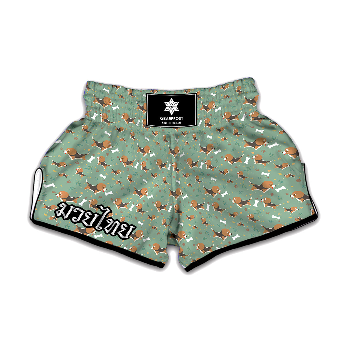 Cute Beagle Puppy Pattern Print Muay Thai Boxing Shorts