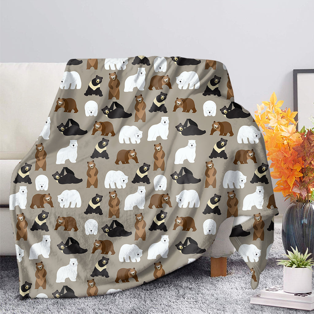 Cute Bear Pattern Print Blanket