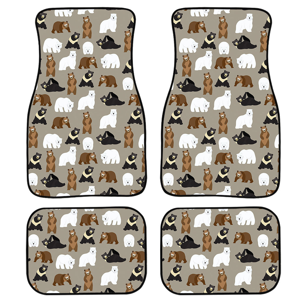 Cute Bear Pattern Print Front and Back Car Floor Mats