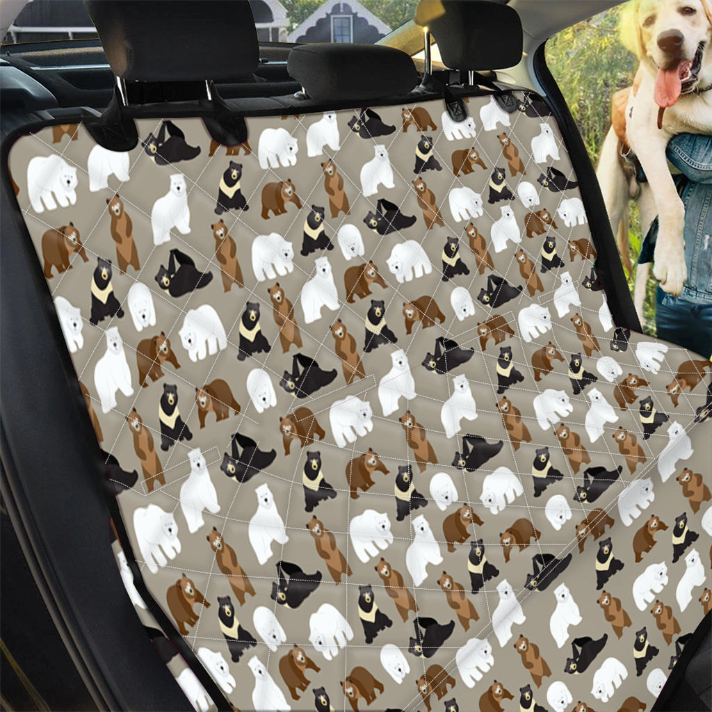 Cute Bear Pattern Print Pet Car Back Seat Cover