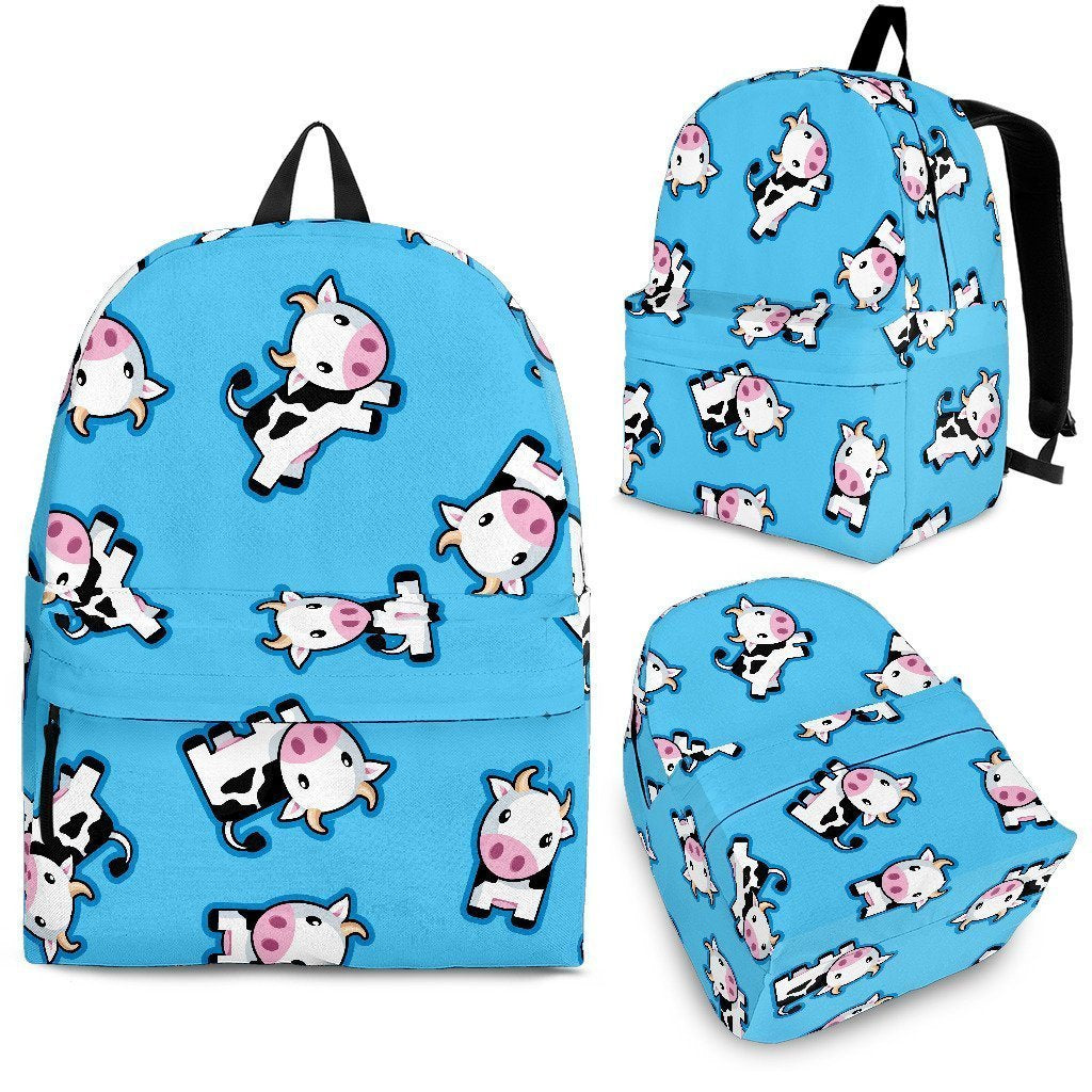 Cute Cartoon Baby Cow Pattern Print School Backpack
