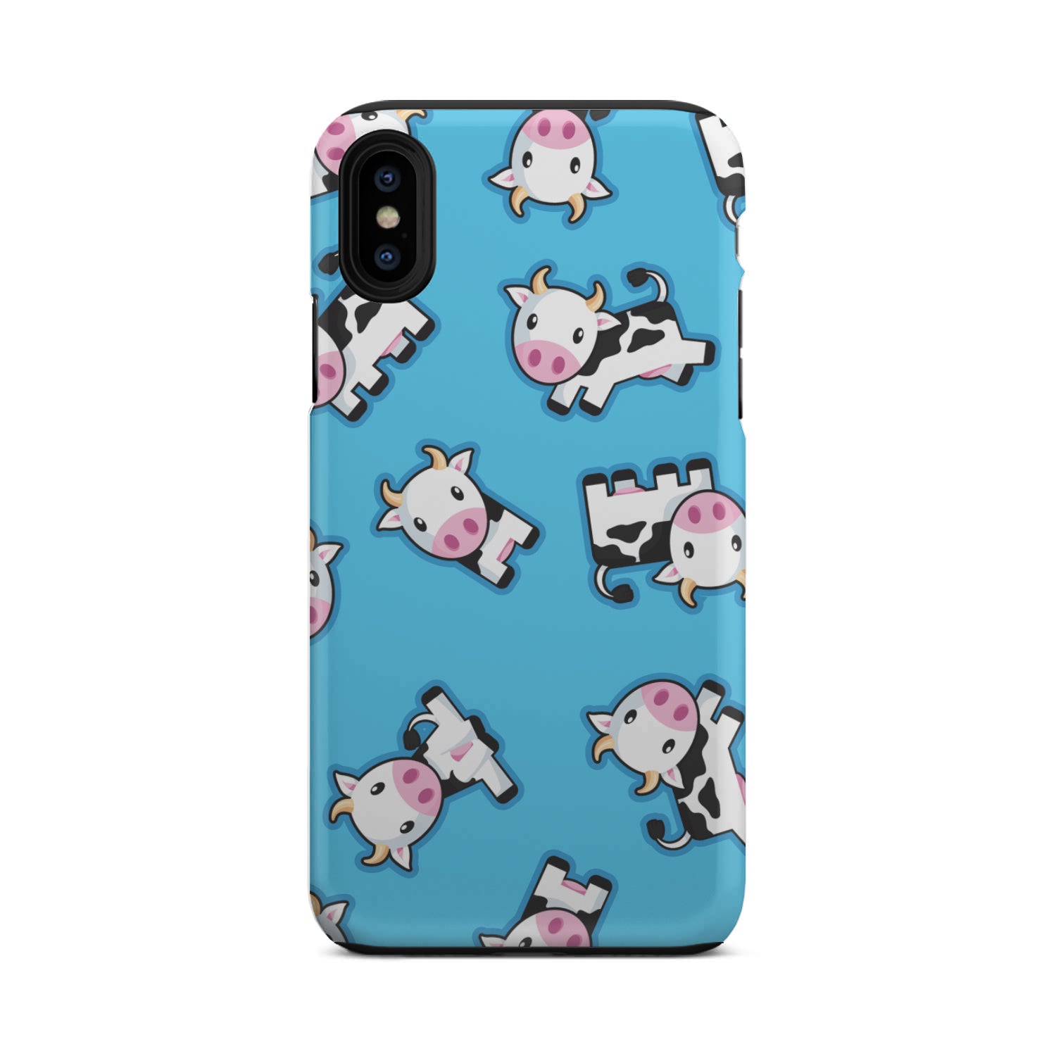 Cute Cartoon Baby Cow Pattern Print Tough Phone Case