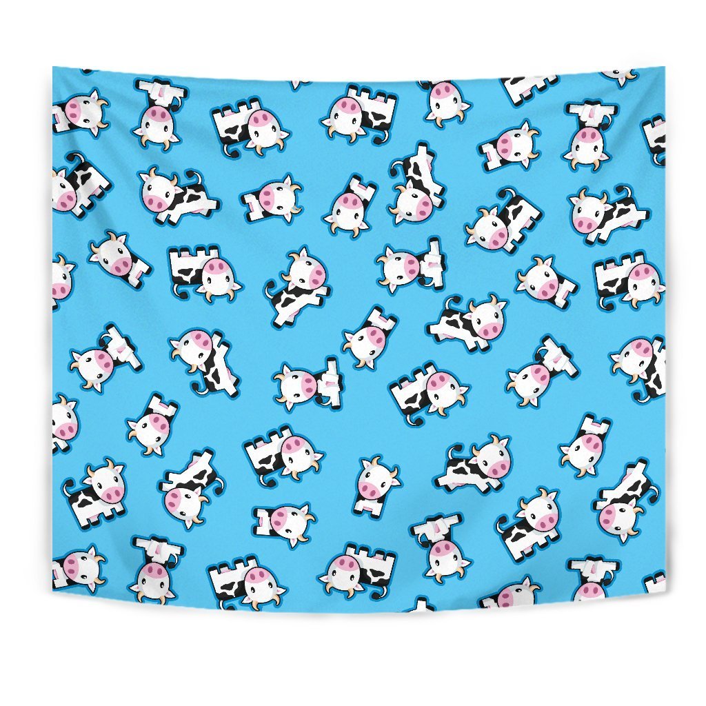 Cute Cartoon Baby Cow Pattern Print Wall Tapestry