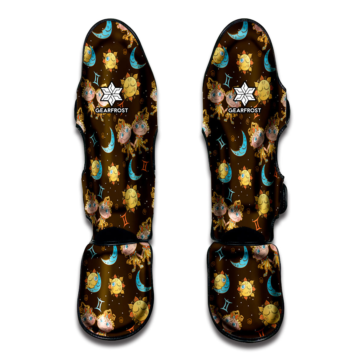 Cute Cartoon Gemini Pattern Print Muay Thai Shin Guards