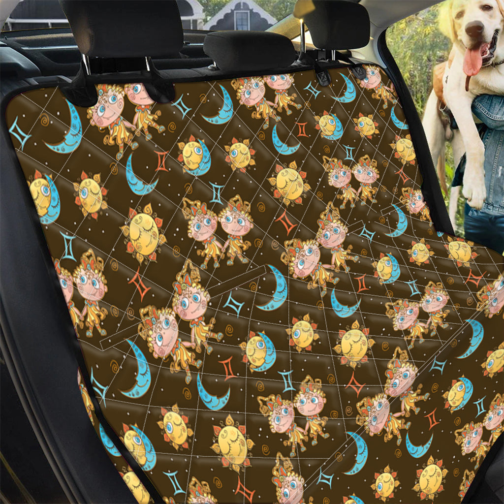 Cute Cartoon Gemini Pattern Print Pet Car Back Seat Cover