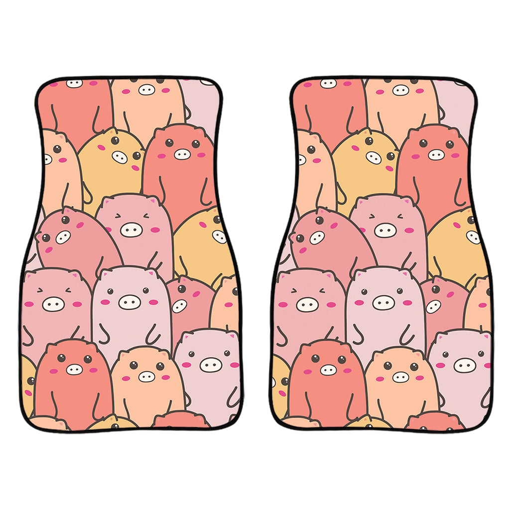 Cute Cartoon Pig Pattern Print Front Car Floor Mats