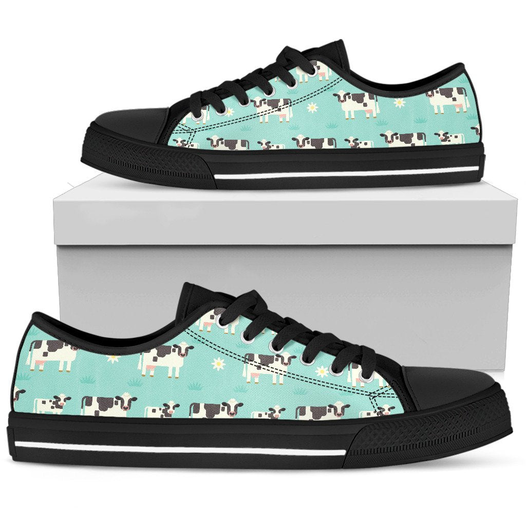 Cute Cow And Baby Cow Pattern Print Women's Low Top Shoes