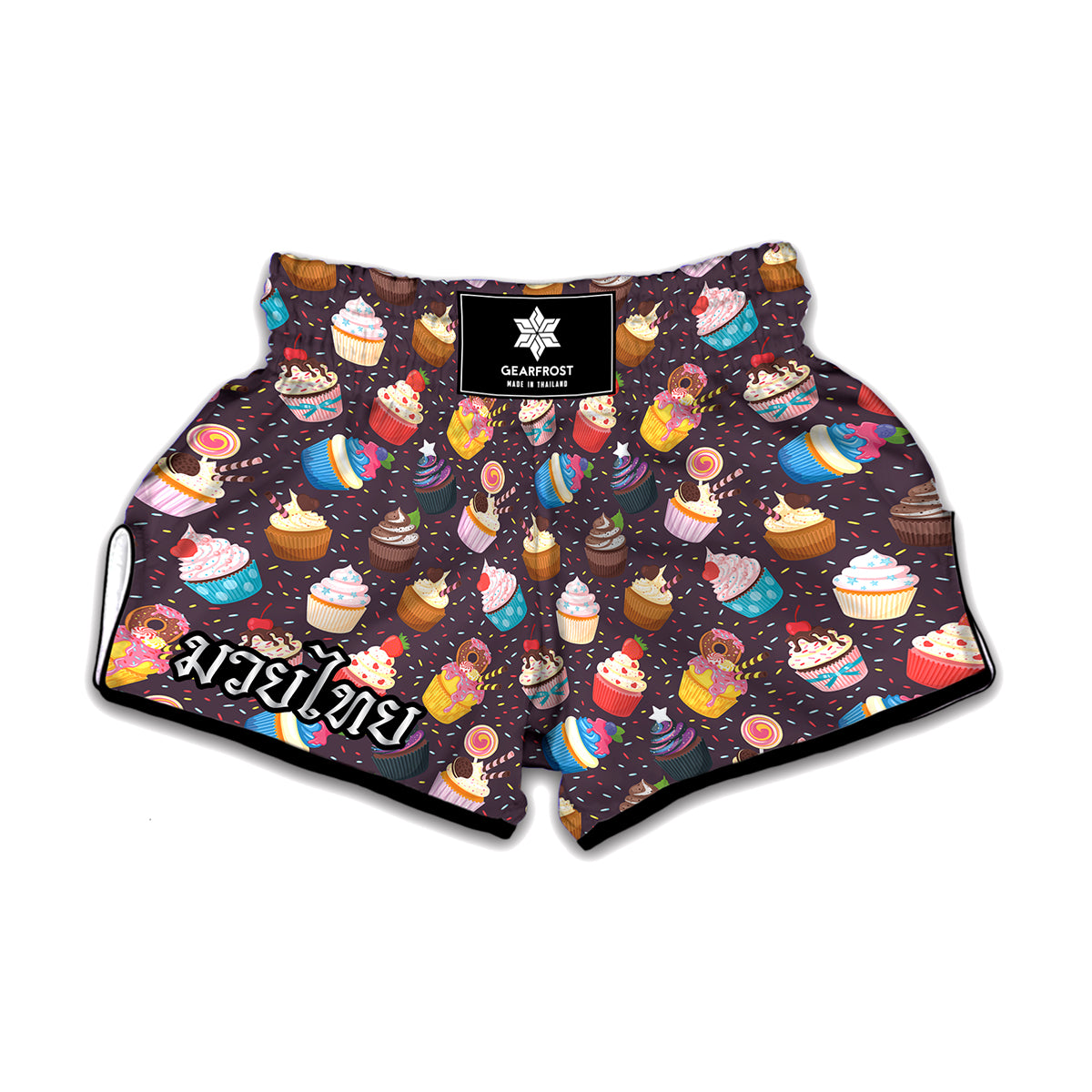 Cute Cupcake Pattern Print Muay Thai Boxing Shorts