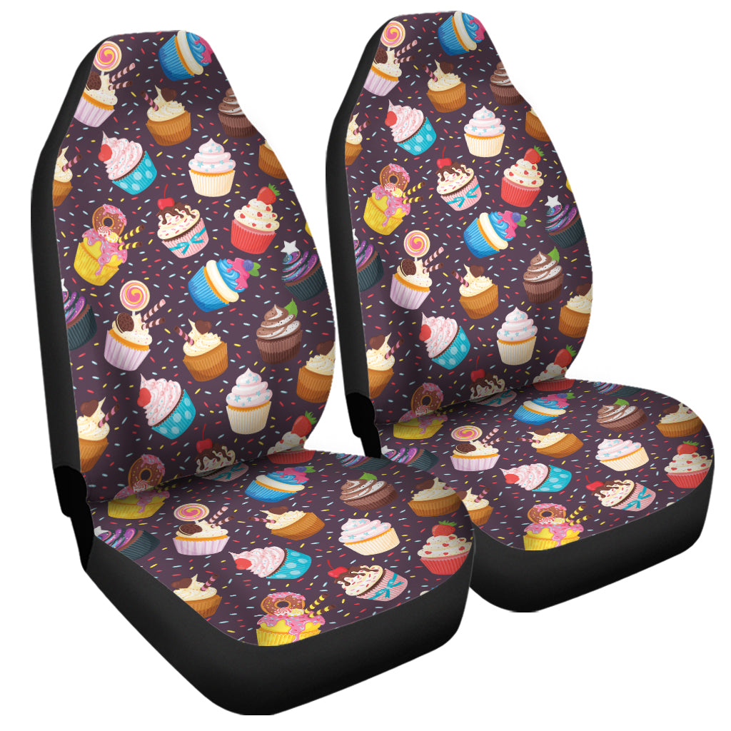 Cute Cupcake Pattern Print Universal Fit Car Seat Covers