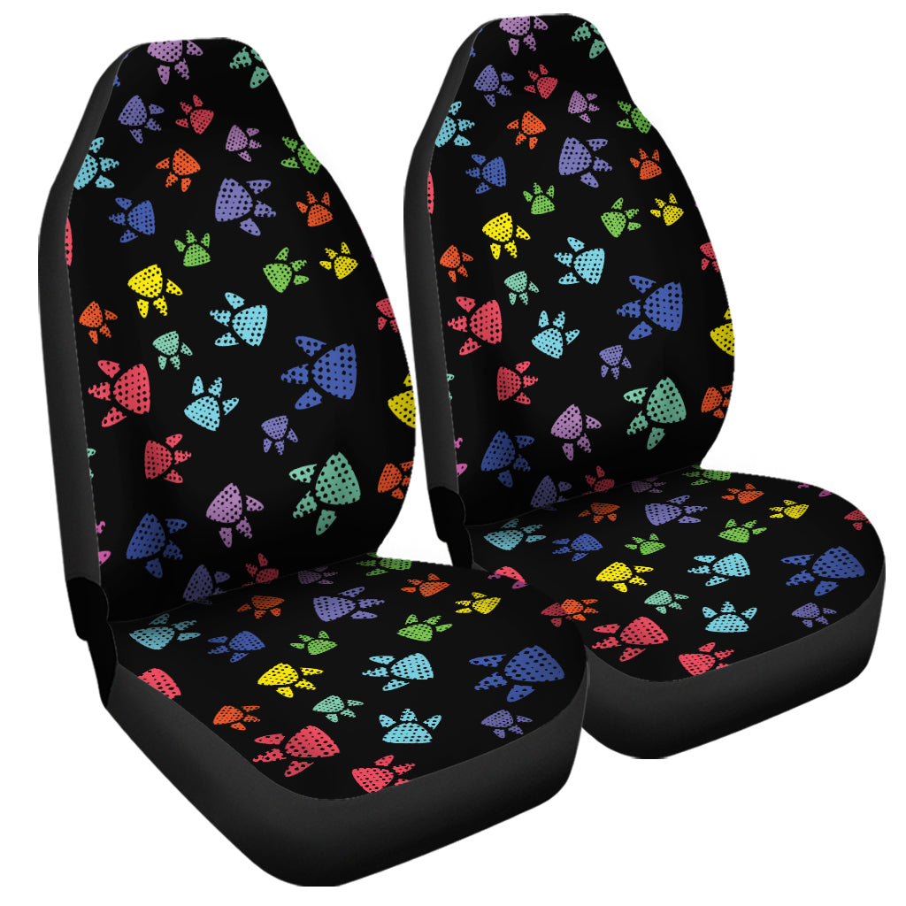 Cute Dino Footprint Pattern Print Universal Fit Car Seat Covers