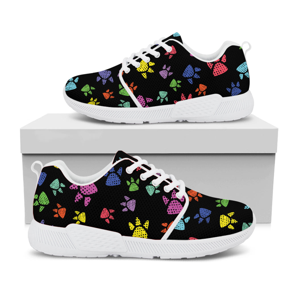 Cute Dino Footprint Pattern Print White Athletic Shoes