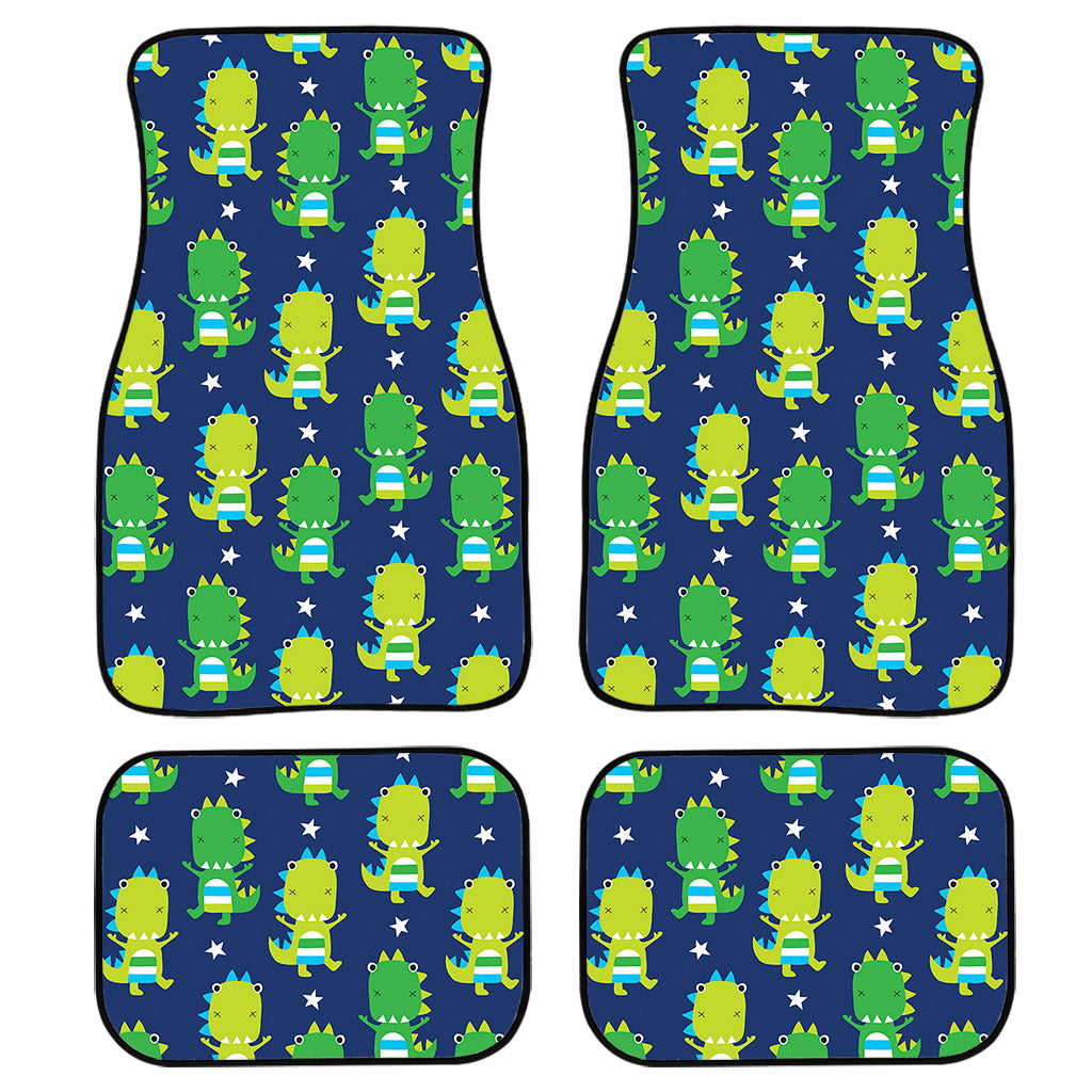 Cute Dino T-Rex Pattern Print Front and Back Car Floor Mats