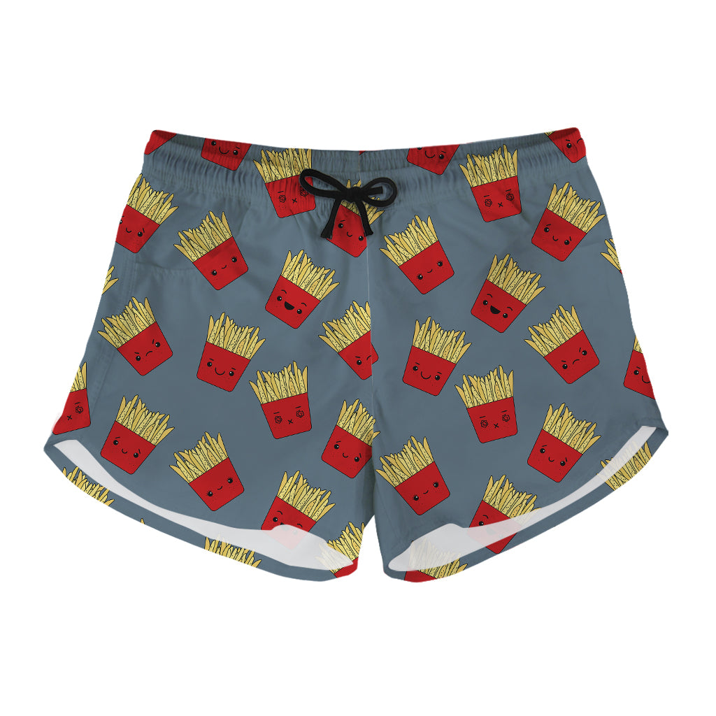 Cute French Fries Pattern Print Women's Shorts