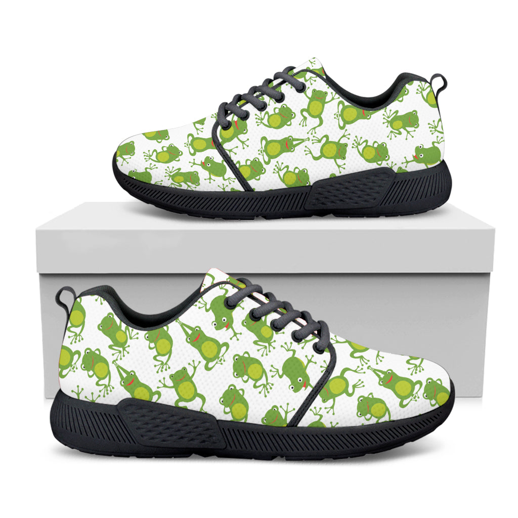 Cute Frog Pattern Print Black Athletic Shoes