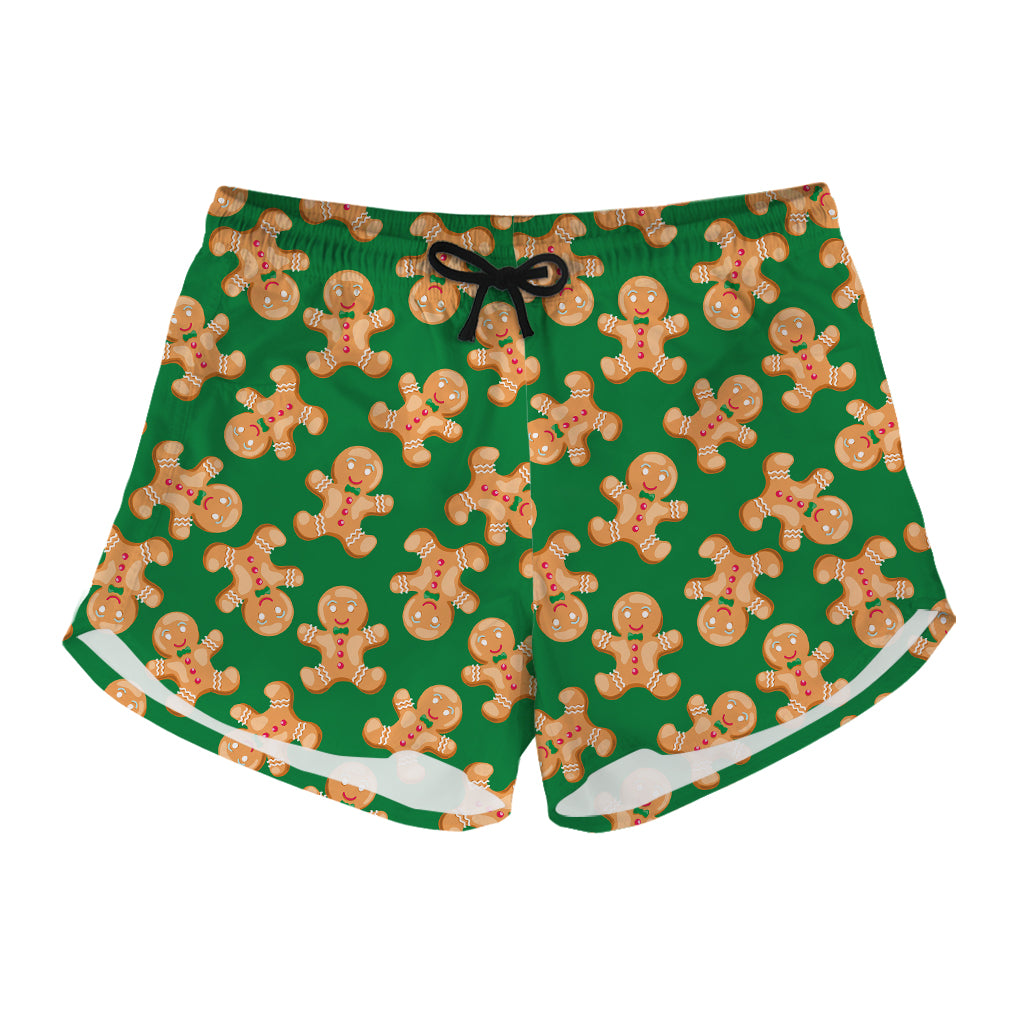 Cute Gingerbread Man Pattern Print Women's Shorts