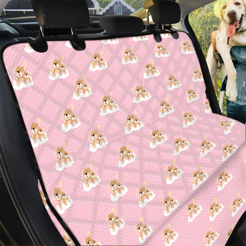 Cute Polka Dot Baby Bear Pattern Print Pet Car Back Seat Cover