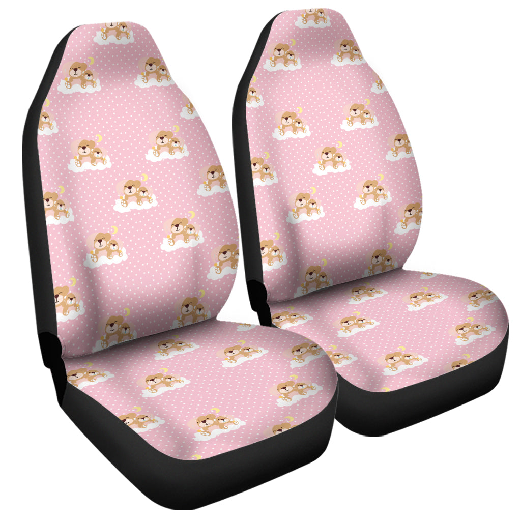 Cute Polka Dot Baby Bear Pattern Print Universal Fit Car Seat Covers