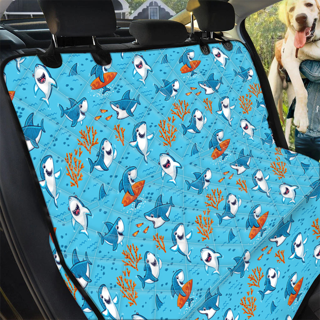Cute Shark Pattern Print Pet Car Back Seat Cover