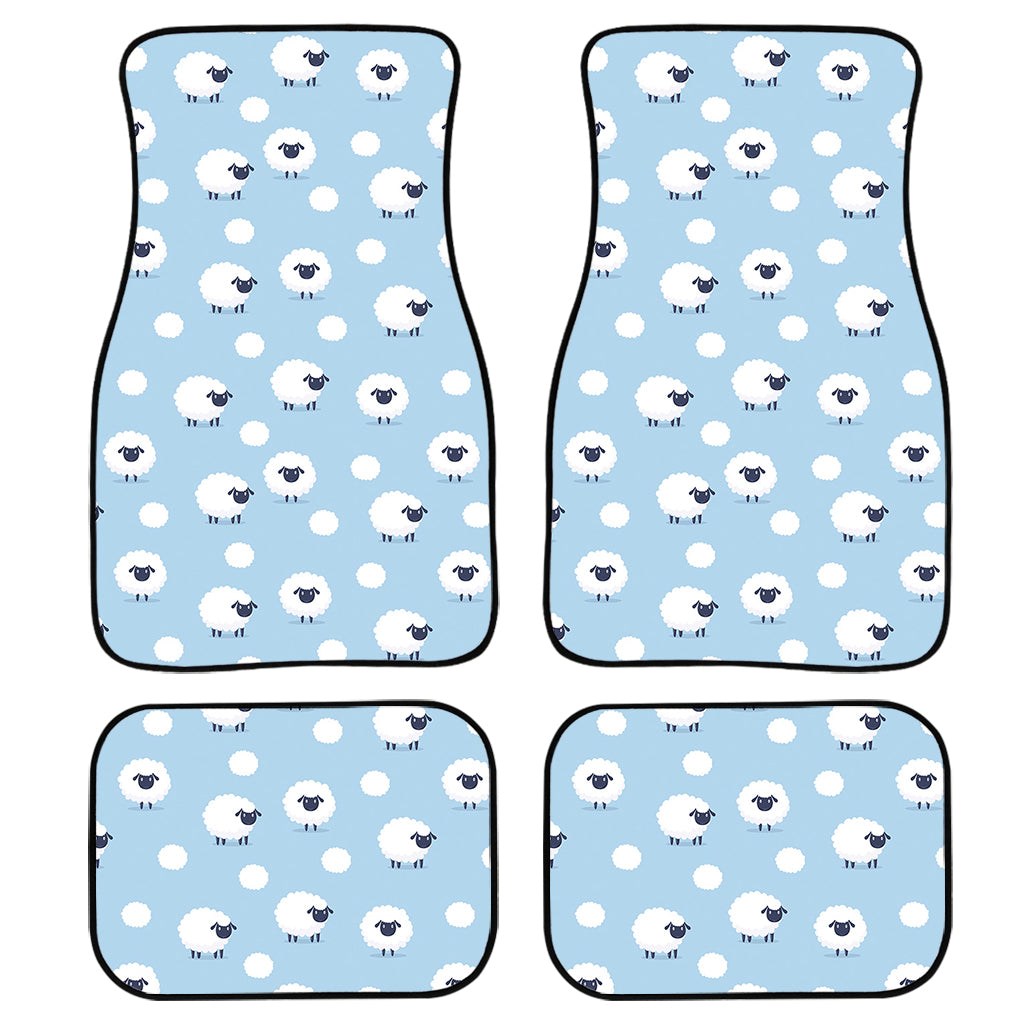 Cute Sheep Pattern Print Front and Back Car Floor Mats