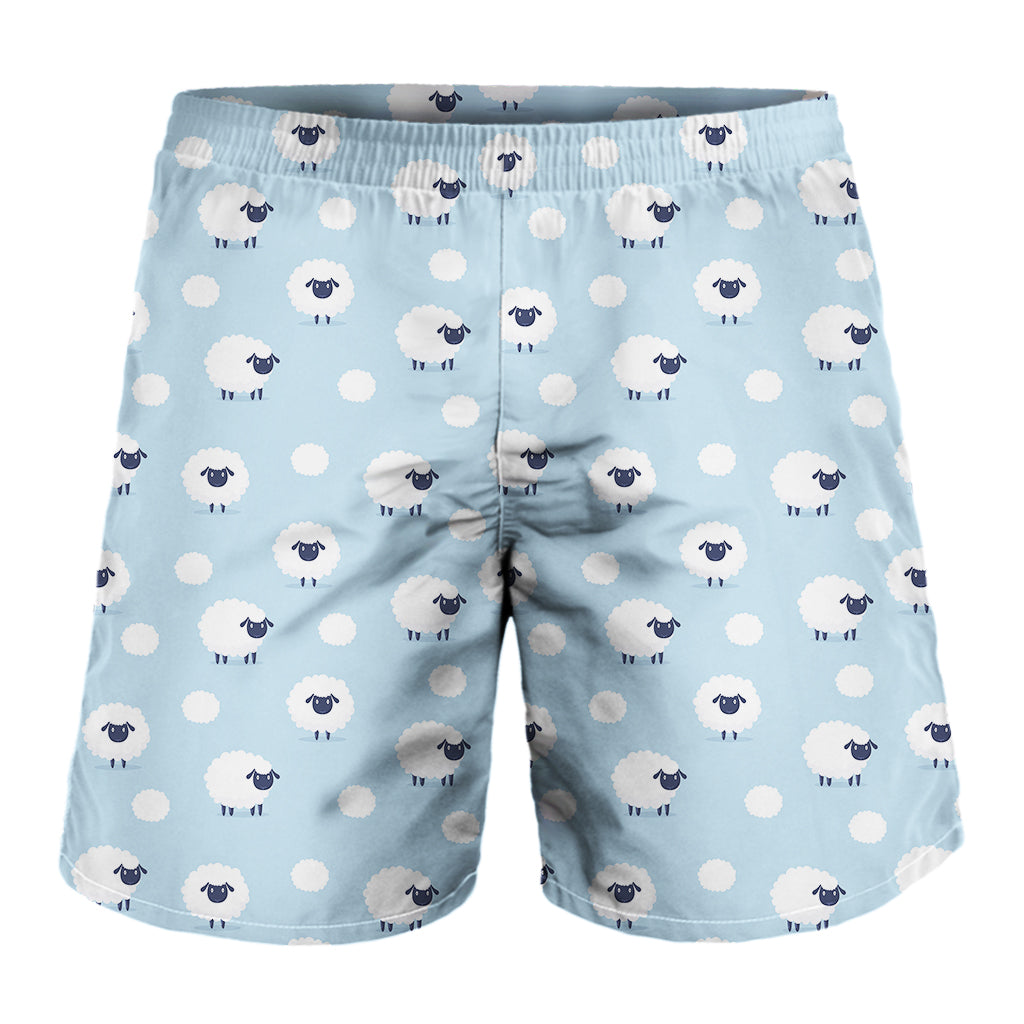 Cute Sheep Pattern Print Men's Shorts