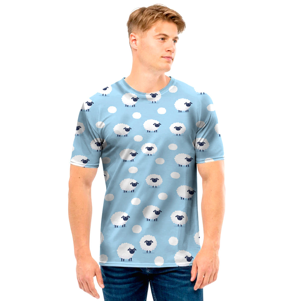 Cute Sheep Pattern Print Men's T-Shirt
