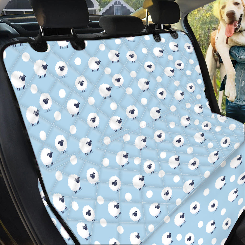 Cute Sheep Pattern Print Pet Car Back Seat Cover
