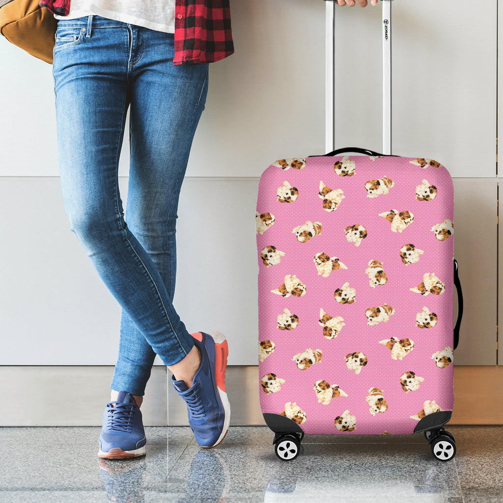 Cute Shih Tzu Pattern Print Luggage Cover