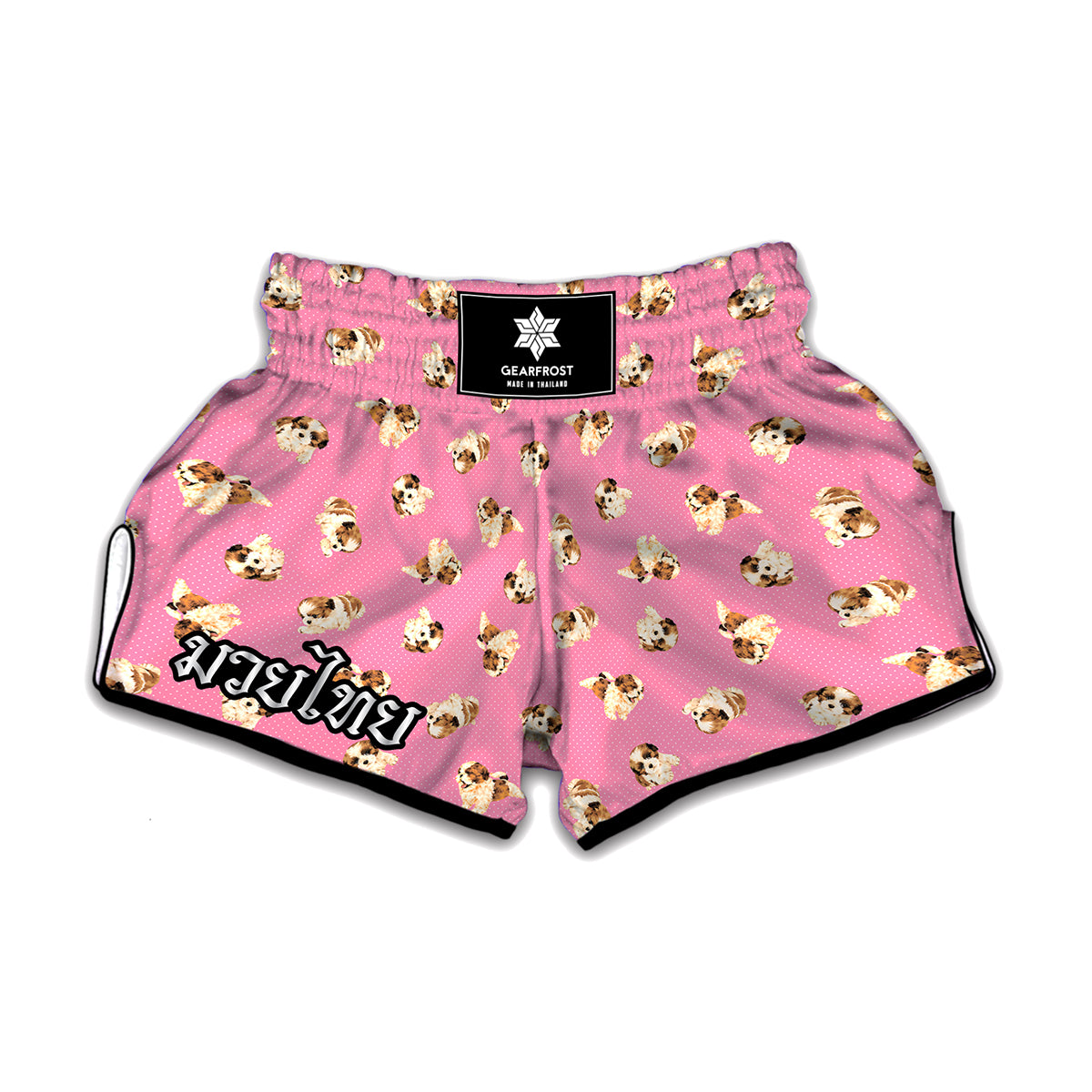 Cute Shih Tzu Pattern Print Muay Thai Boxing Shorts