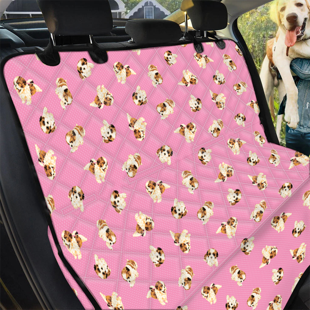 Cute Shih Tzu Pattern Print Pet Car Back Seat Cover