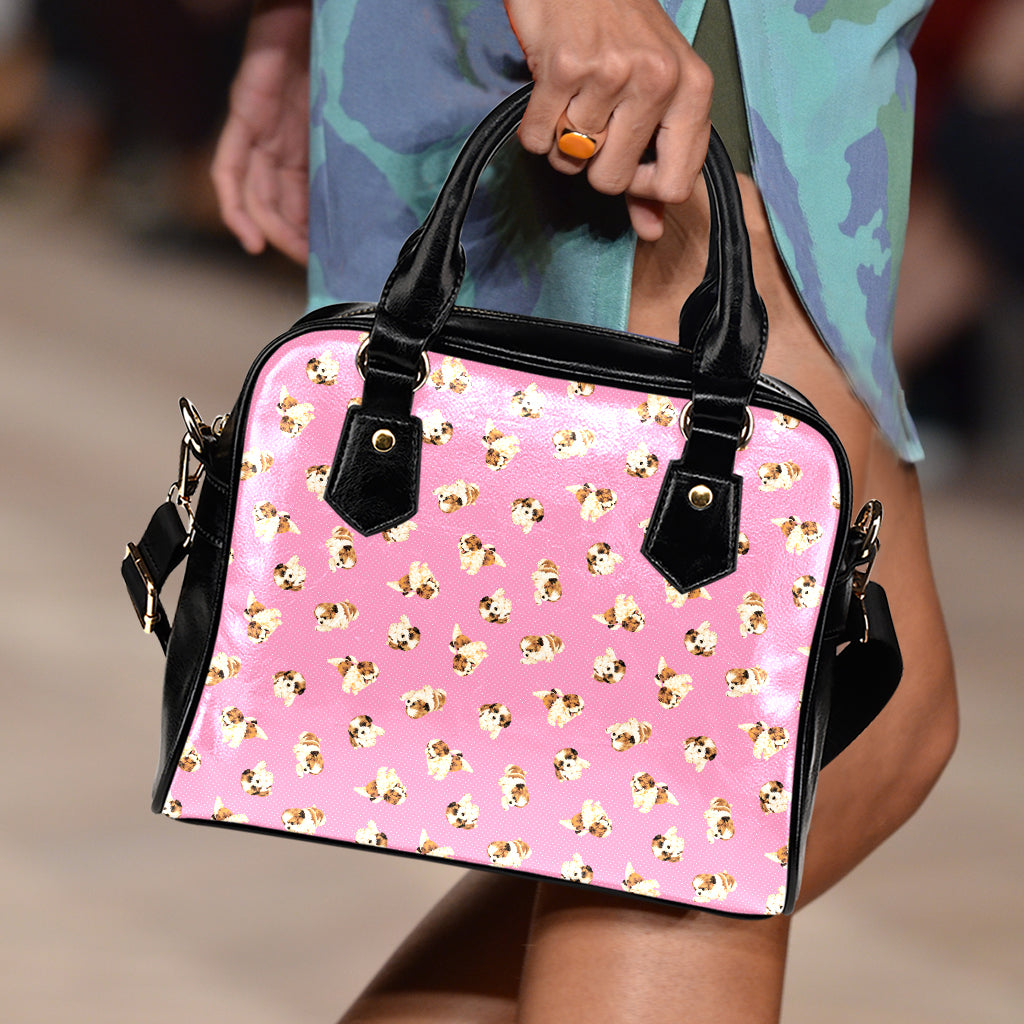 Cute Shih Tzu Pattern Print Shoulder Handbag