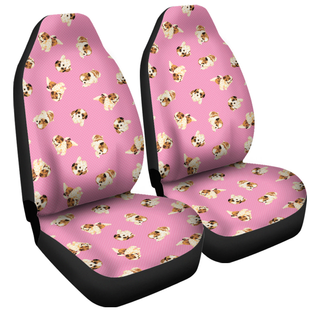Cute Shih Tzu Pattern Print Universal Fit Car Seat Covers