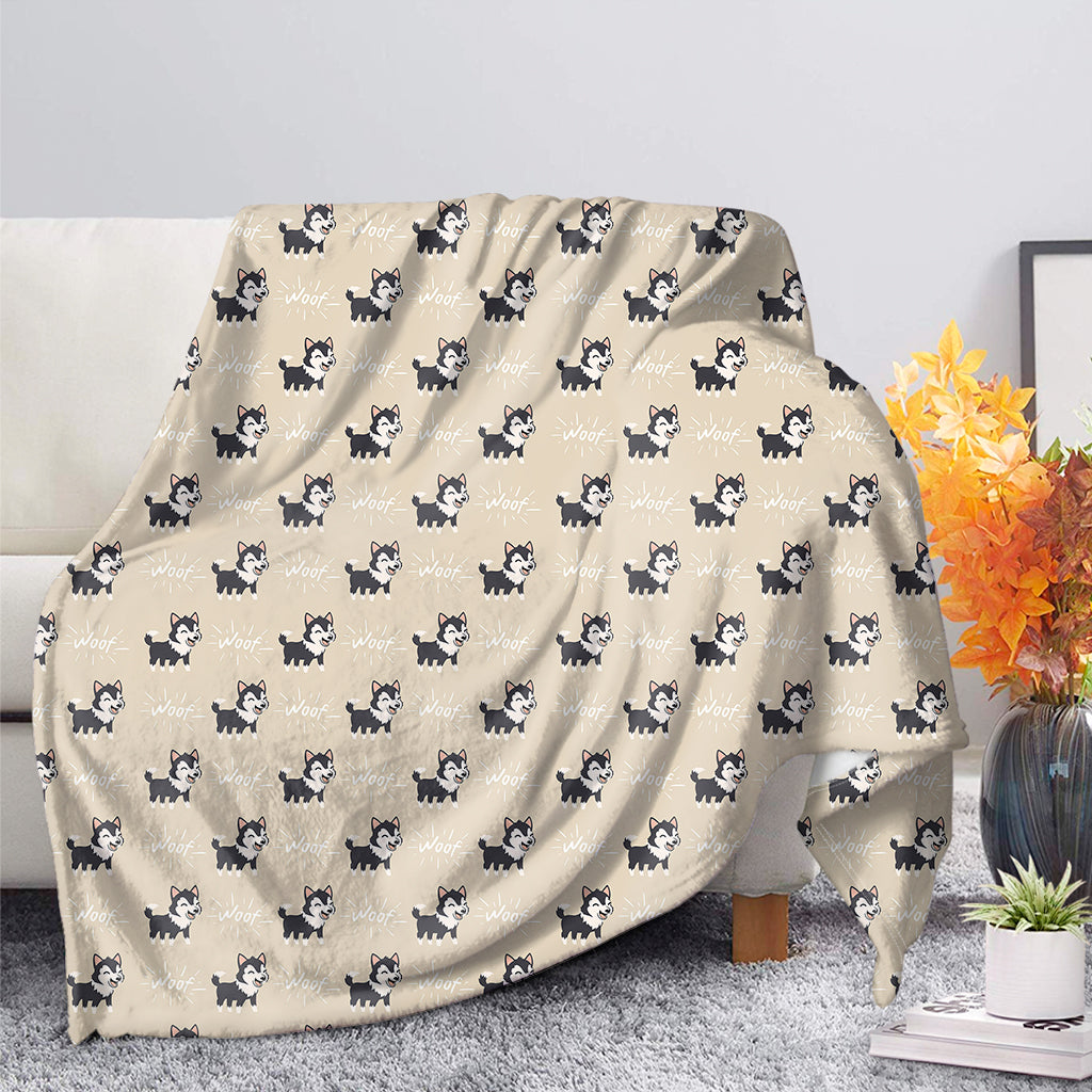 Cute Siberian Husky Pattern Print Blanket