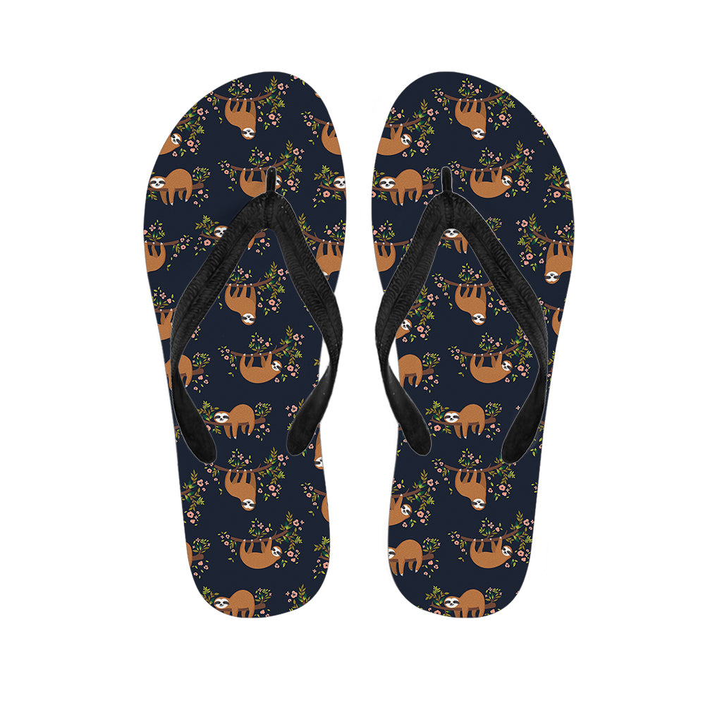 Cute Sloth Pattern Print Flip Flops