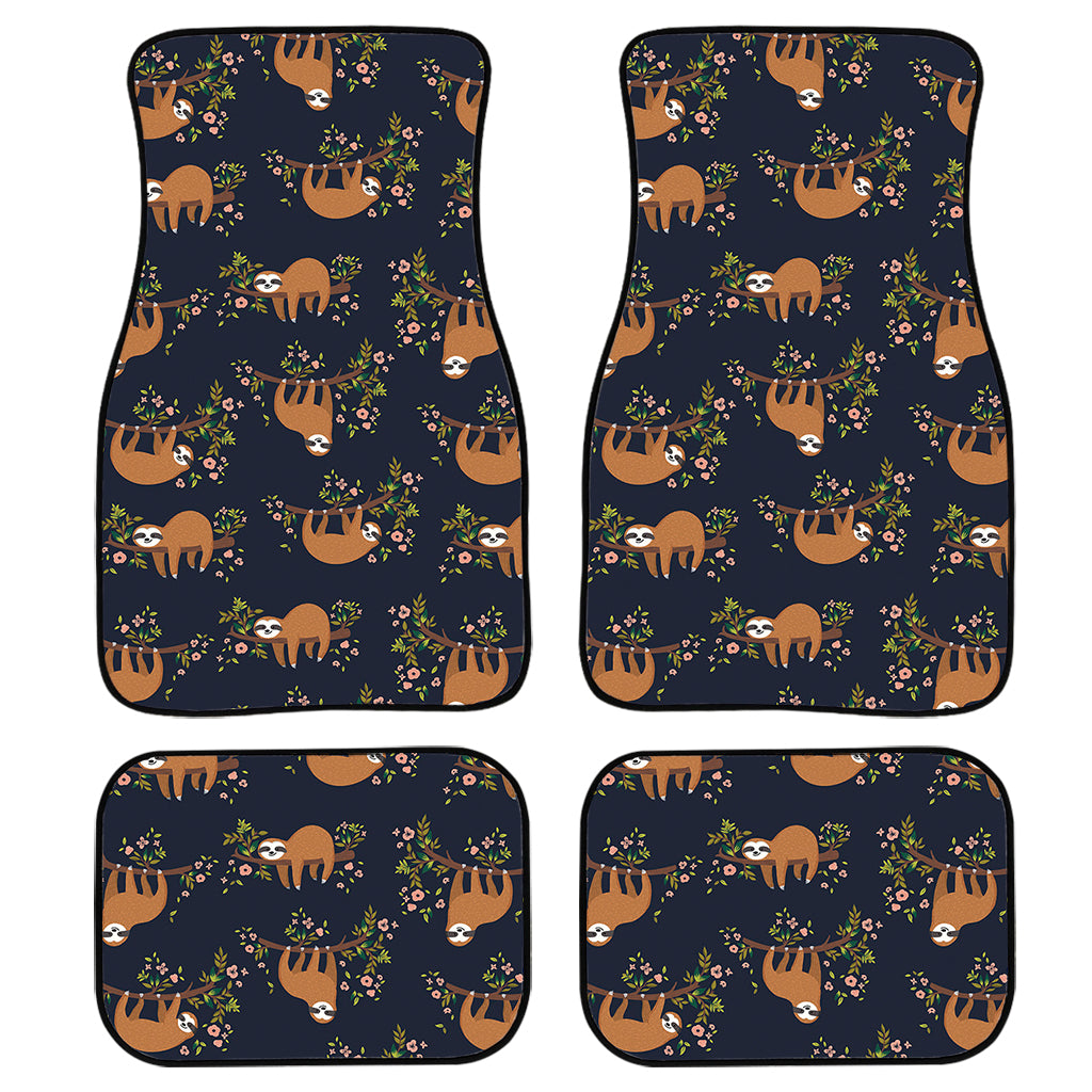 Cute Sloth Pattern Print Front and Back Car Floor Mats