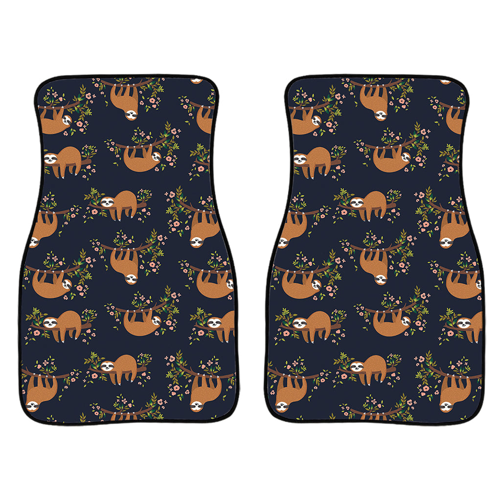 Cute Sloth Pattern Print Front Car Floor Mats