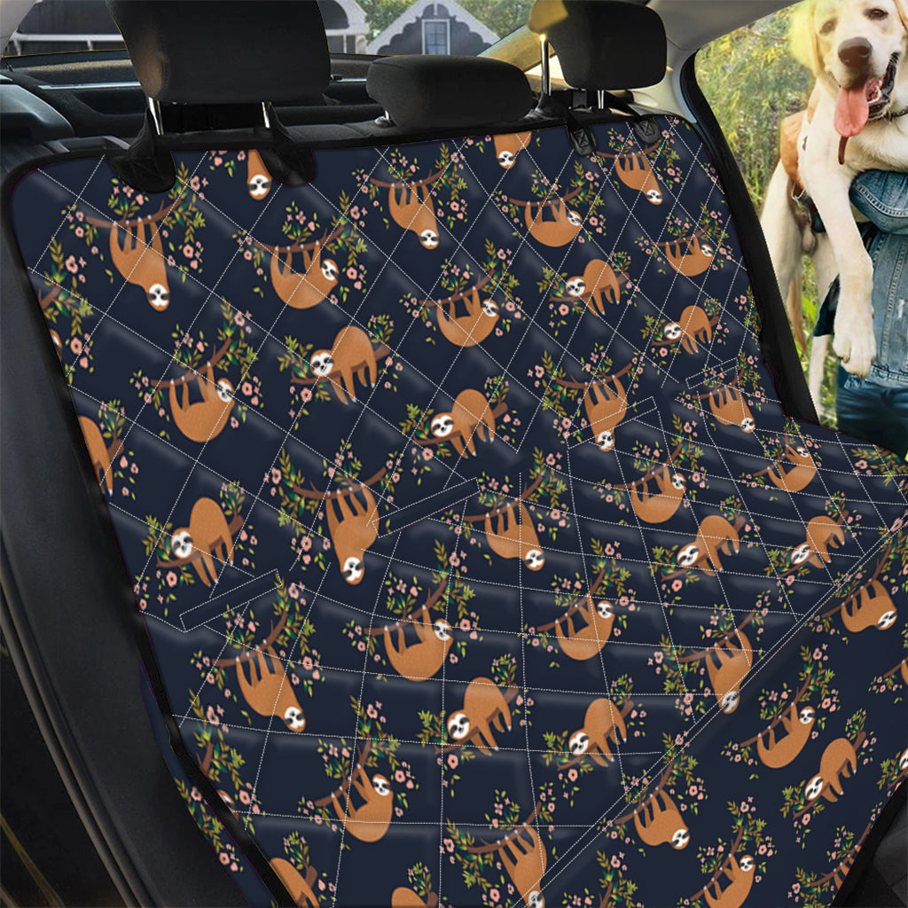 Cute Sloth Pattern Print Pet Car Back Seat Cover