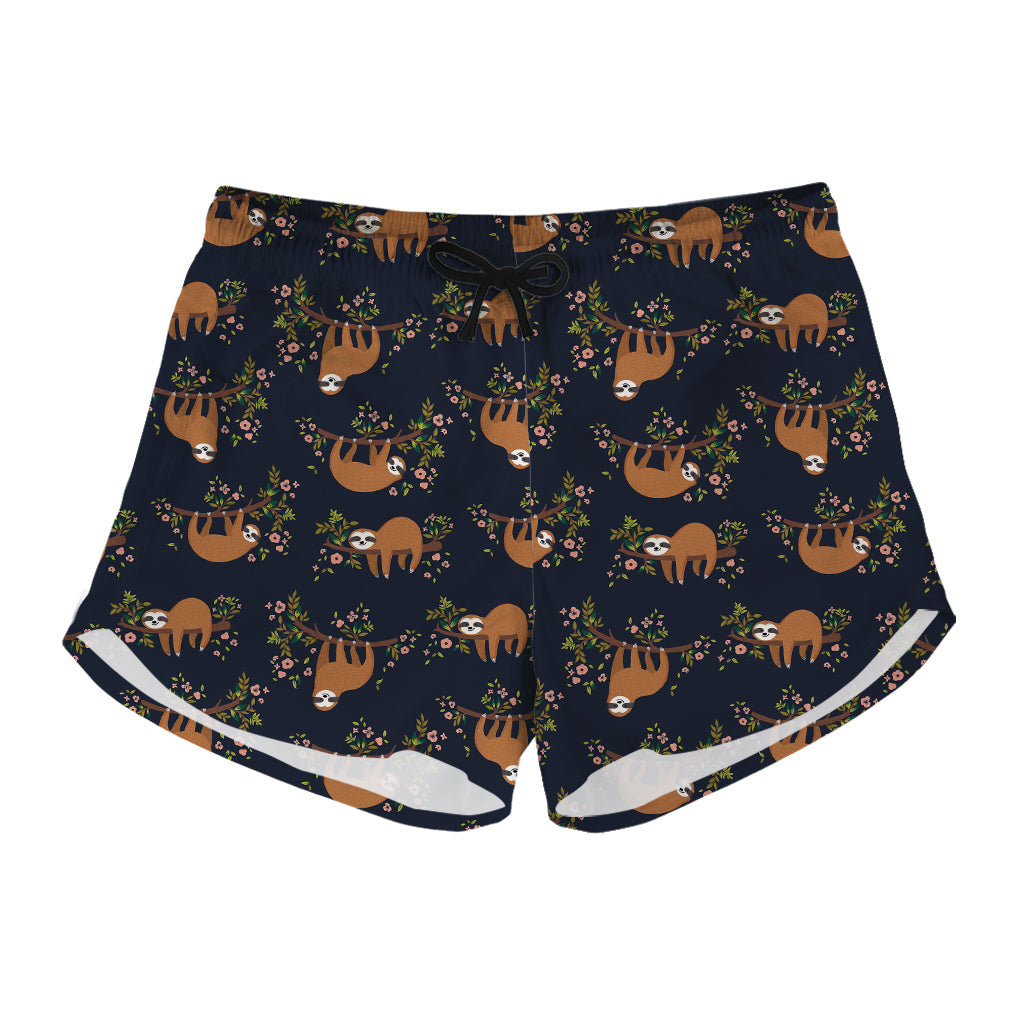 Cute Sloth Pattern Print Women's Shorts