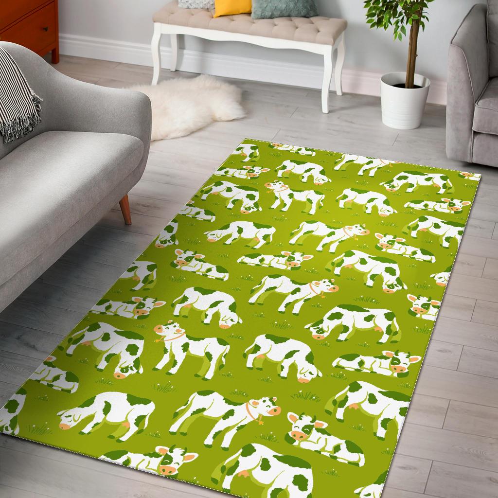 Cute Smiley Cow Pattern Print Area Rug