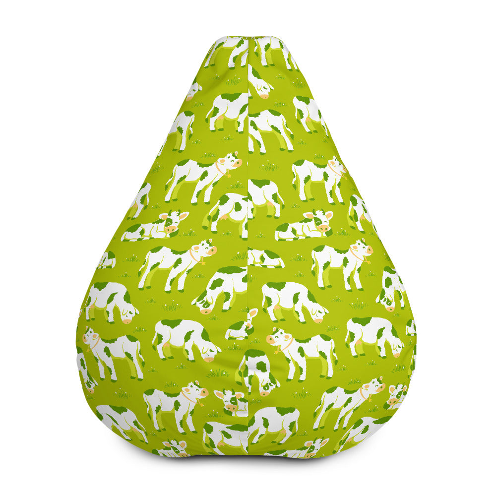 Cute Smiley Cow Pattern Print Bean Bag Cover