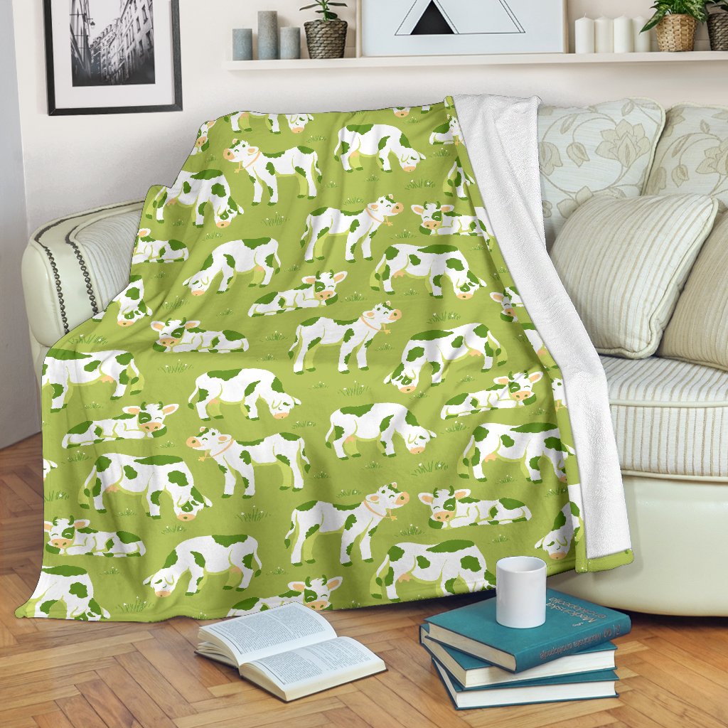 Cute Smiley Cow Pattern Print Blanket