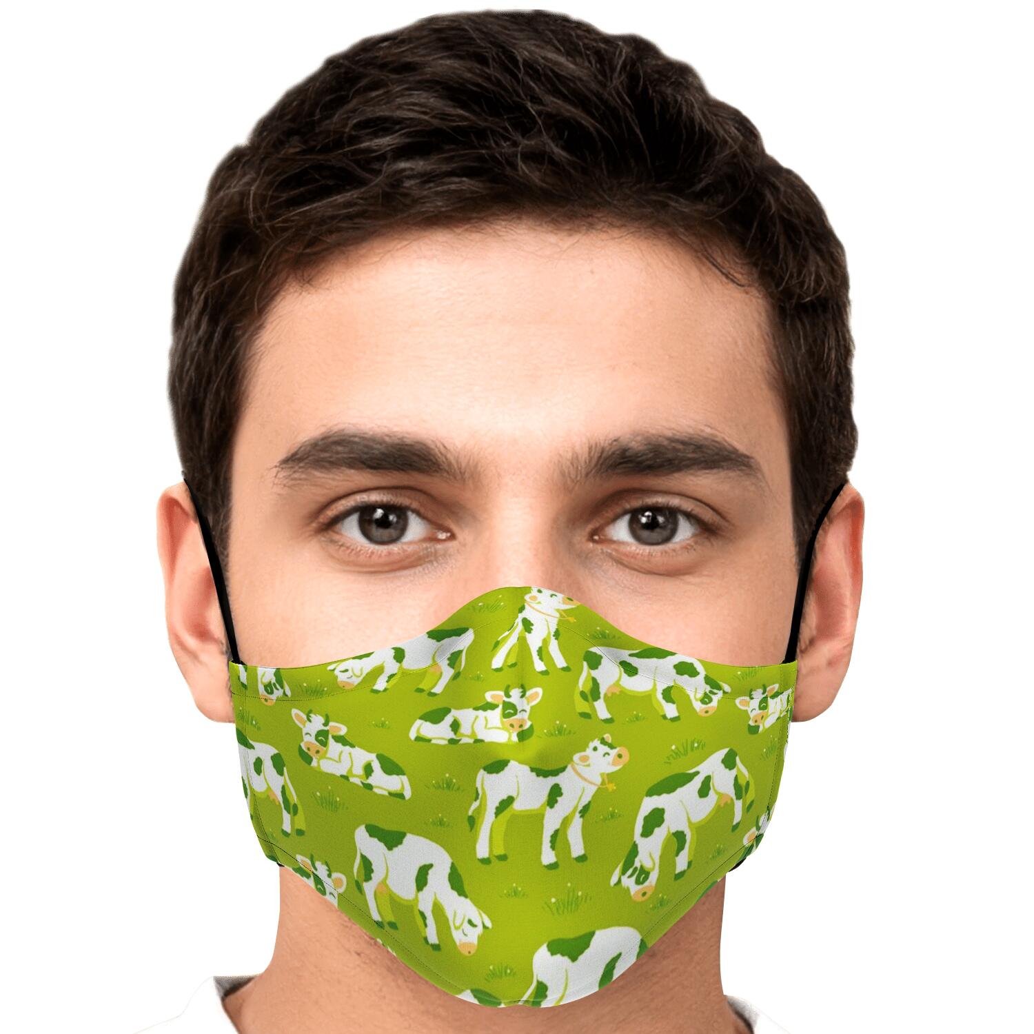 Cute Smiley Cow Pattern Print Face Mask