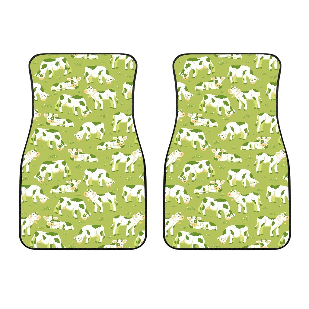 Cute Smiley Cow Pattern Print Front Car Floor Mats