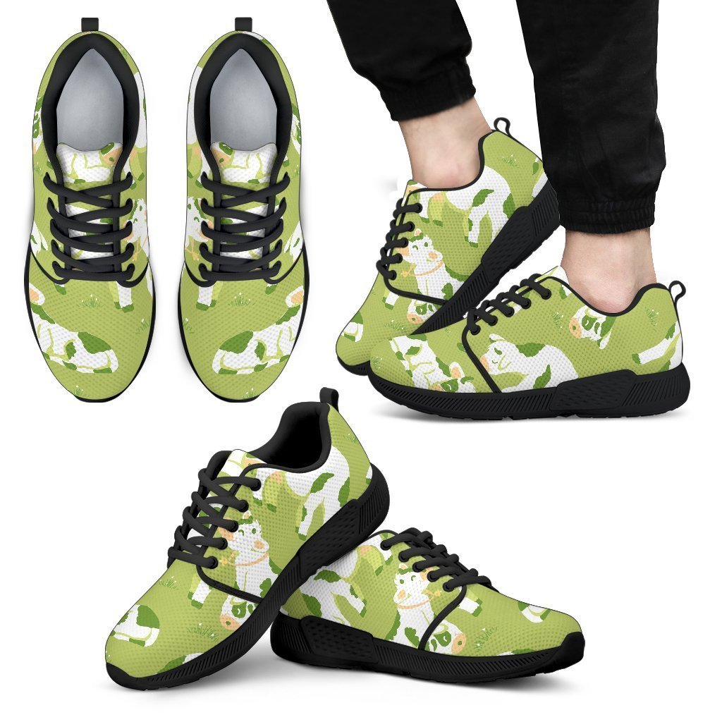 Cute Smiley Cow Pattern Print Men's Athletic Shoes