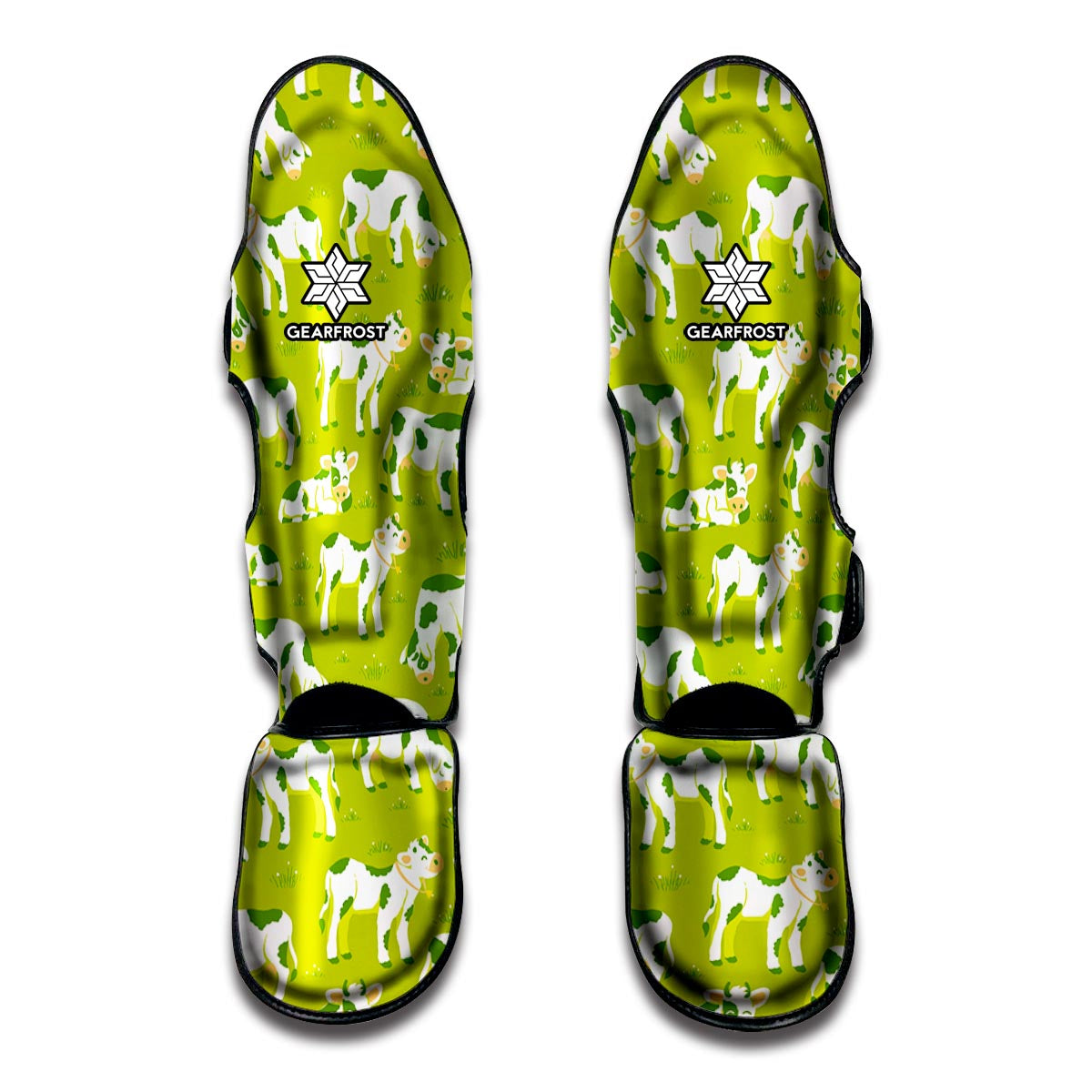 Cute Smiley Cow Pattern Print Muay Thai Shin Guards