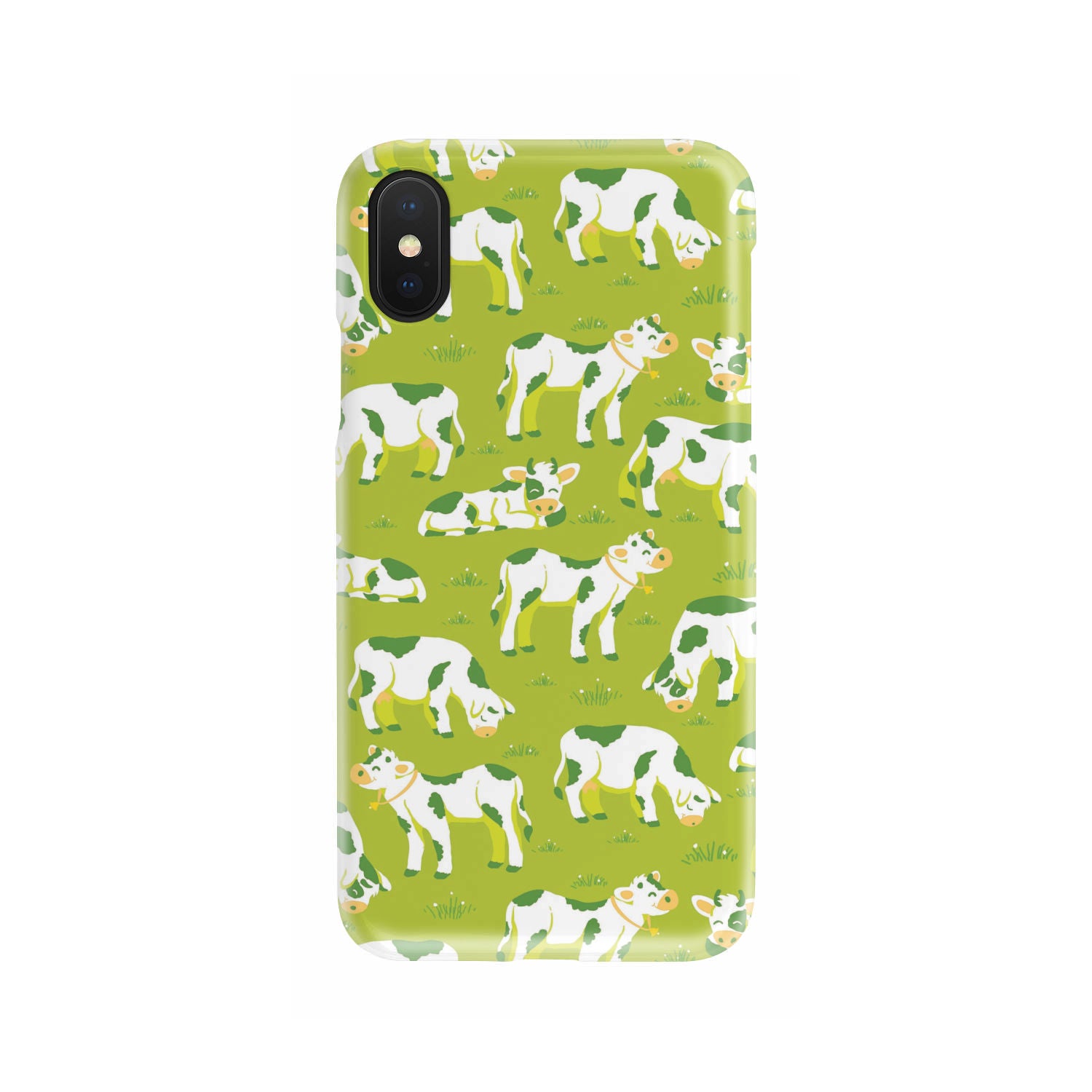 Cute Smiley Cow Pattern Print Phone Case