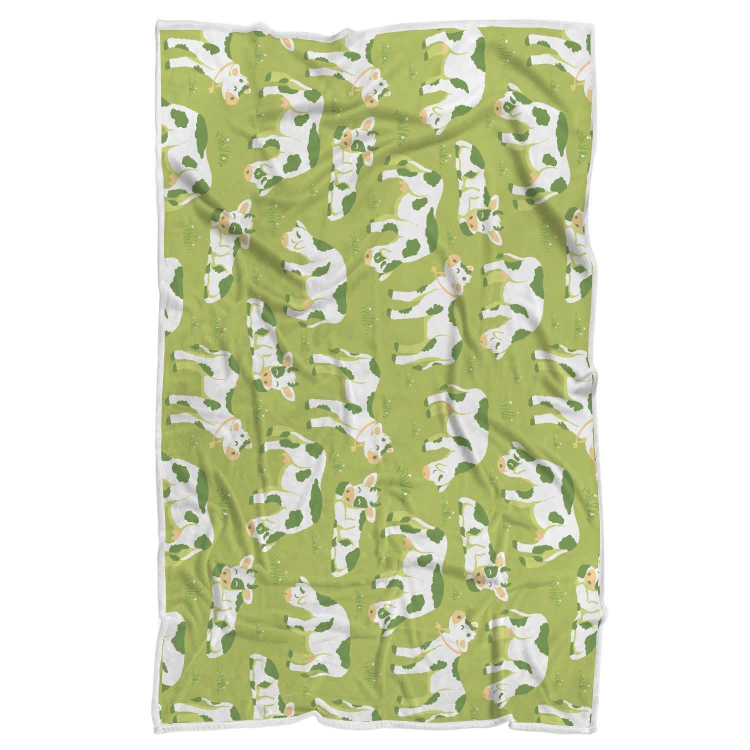 Cute Smiley Cow Pattern Print Sherpa Blanket